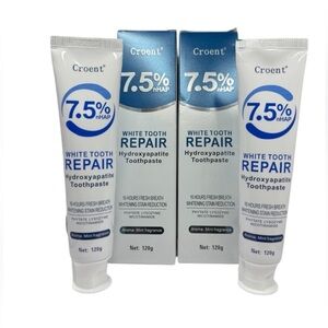 Croent Hydroxyapatite Toothpaste 7.5% nHAP White Tooth Repair 4.23 oz Lot Of‎ 2